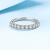 Clusterringe Htotoh 925 Silber Weiß Gold Blasenring für Frauen Moissanit Matching Hochzeit Diamonds Band Engagement