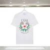 미국 스타일 남자 테니스 꽃 프린트 티 여자 여름 빈티지 캐주얼 짧은 슬리브 티셔츠 3xl 24SS 0427
