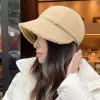 Softball gruba pluszowa kobiety jeźdźca zimowa ciepłe ochrona ucha maska ​​Soild Kolor Duże brzegi kobiety Koreańskie modne kapelusz słoneczny
