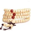 Charm Bracelets 6mm 108 Beads Natural Sandalwood Bracelet For Women Buddha Meditation Prayer Bead Mala Buddhist Long Tassel Bangle Men