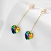 Boucles d'oreilles Stud Huami Heart Zirconia pendentif Luxury Rimestone pour femmes bijoux bijoux de la Saint-Valentin pour petite amie