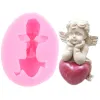 Moulds 3 Style Cupid Angel Silicone Molds Fondant Cake Decorating Tools Chocolate Candy Cupcake Baking Moulds DIY Clay Resin Epoxy Mold