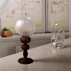 Titulares de vela European Glass Candlestick Lâmpada Romântica Decoração Casa Fosco Retro Adequado para o quarto da sala de estar