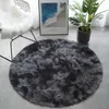 Tapis rond gradient tie-dye en peluche balcon suspendu panier de chaise de chambre à coucher coucher le salon décoratif tapis décoratif