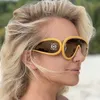 Gafas de sol de diseñador 2024 Gafas de sol modernas Moda de marco grande de una pieza Y2K Gafas de sol