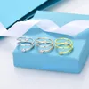 Diseñador Anillo de doble anillo Anillo de burbujas femenino Cobre blanco 18K Moda de oro Real Simple Spring Horse Eye Diamond Anillo