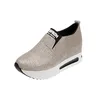 Casual Shoes Comemore Wedge Hidden Heel Platform Sport Sneakers Kvinnor Slip-On klackar Sneaker Leather Woman 2024 Women's Loafers