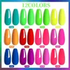 Lilycute 7 ml matt fluorescens färg gel nagellack vår sommar alla för manikyr bas top coat semi permanent naglar konst 240425