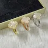 Merk sieraden originele seiko originele reproductie 925 sterling zilveren licht en eenvoudige 18K rosé goud wit fritillaria set met diamanten klaverring