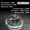 ساعة wristson cardison الفاخرة Green S Steel 20bar مقاومة للماء اليابانية NH34A حزام المعصم الميكانيكي التلقائي الأعمال الساخنة Q240426