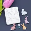 Molds Easter Bunny Flower Siliconen Sugarcraft Mold Chocolate Cupcake Baking Fondant Cake Decorating Tools