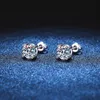 R.gem.Vrouwen fijne sieraden 0,5-2ct d kleur briljante ronde ronde lab gecreëerde diamant 925 sterling zilveren moissanite stud oorbellen s s