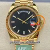 228238 DAYDATE VR3255 Automatyczna męska zegarek arf v2 40 żółty złoty czarny stick 904l stalowa bransoletka super edycja ta sama karta seryjna przybiera wagę