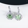 Orecchini per borchie Bella Box Luxury Emerald Zircon Erecchino sintetico Giaccio di gemma Oread Gioielli per donne Regalo per la festa di matrimonio Lady Engagement