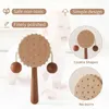 Mobiles# Wooden Baby Rattle Toy 0-12 Months Wooden Mobile Newborn Music Handmade Wooden Educational Toy Baby Early Education Soothing Toy d240426