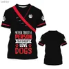 T-shirt maschile per animali domestici divertenti uniforme per cani per cani da cani da uomo 3d maschi e donne funzionano a maniche corte topxw