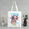 Shopping Bags Axolotl Ulzzang Shopper Bag Print Canvas Cute Cartoon Tote Handbags Women Animal Kawaii Harajuku Shoulder