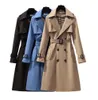 S-4xl Autumn Fashion Elegancka projektant paska Trench Spring Women Płaszcz Kobiety luźne wiatrówki średniej długości żeńska swobodna damska damska sukienka maxi płaszcza 46366