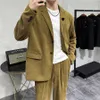 Designer Men's Suit 2 Piece Luxury Western Casual Wear Corduroy Blazer Slim Fit 4 Color Striped Suit Asia Size M-3XL