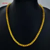 Guldfärg zirkonbling tenniskedjhalsband för kvinnor män inte bleknar ut länkkedja choker hip hop smycken
