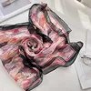 Szalem pióro kobiety faulard kolorowy elegancki szyfon georgette chustka szalik Summer Summer Beach Silk Feeling Travel Sun Ochrona