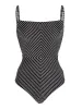 Set One -Piece Mode Stripe Print Bikini Frauen schwarz sexy Sling Badeanzug Summer Simple Beachwear Cover Up Vintage Biquini 2023