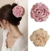 Clips de cabello Barrettes tela Rose Flower Claw para mujeres Cubo de niñas Sweet Shark Captura Clip Accesorios