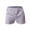 Onderbroek klassieke sexy plaid heren boksers shorts heren ondergoed u convex zakje slipjes boksers voor mannelijke homme