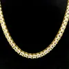 Hip Hop Cz 18k Gold Plated Silver Tennis Chain Jewelry Rapper Link Chain Necklace