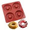 Moulds 1PC 4 Holes Donut Silicone Mold High Temperature Resistant Big Donut Cake Pudding Jelly Chocolate DIY Mould Cake Baking Tools