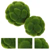 Dekorativa blommor 2 datorer Simulerade Moss Grass Green Decor Artificial Topiary Plastic Plant Ornament