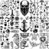 Ypzf Tattoo transfer Anchor Pirate czaszka Tymczasowe tatuaże dla kobiet dorosłych mężczyzn Dzieci chłopcze astronauta statek Seahorse Fake Tattoo Scyk ręka ręka Small Tatoo 240427