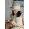 Berets Sweet Art Straw Hat Casual Summer Beach Trendy Travel Sunscreen Women