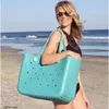 Summer Extra Large Boggs Beach Bag EVA Beach Basket Women Picnic Tote Bag Holes Waterproof Handbag Pouch Shopping Shoulder Bag