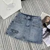 Skirts designer South Oil High end Denim Skirt 2023 Autumn/Winter New Inverted Triangle A-line Short Half Winter Women's Feeling 1YJB