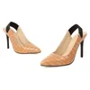 Chaussures habillées 2024 printemps et automne petite taille 33 34 Slingbacks Banquet féminin talons hauts plus 44 45 46