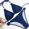 Set Sexy Swimwear 2024 Nieuw wit zwempak voor vrouwen Dot Polka Beach Wear Swimsuit Gedekte push -up bikini set