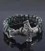 Starożytny nordycki Viking Mężczyźni Bracelets Paracord Amulet Rules Kulki Ręcznie wykonane linowe owinięcie Skandynawii Banles Prezent35233671601890