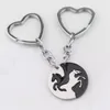 Keychains 1 Pair Horse Matching Puzzle Keychain Animal Stainless Steel Couple Lover Key Chain Ring Purse Bag Backpack Charm Accessories