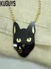 2021 Nieuwe mode -sieraden Zwarte kattenkop Grote hangketting voor vrouwen Hip Phop Man Dierlijke ketting voor zomeraccessoires6541505