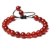 Kralen rode oranje steenarmband 8mm natuurlijke agaat watermeloen kralen verstelbare yoga lucky dames sieraden