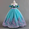 Fancy Girls Princess Costume 4-10 anos Sereia Cosplay Dress Up Kidss Halloween Trajes Little Mermaid Dress for Girls 240417