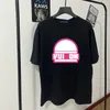 L Branddesigner T-Shirt Luxus Baumwoll T-Shirts für Männer Hochwertige T-Shirts Frauen rosa Muster Buchstaben Top Euro Größe