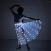 Bühne Wear Women Belly Dance Kostüm Frauen LED Rock Kleid Typ C wiederaufladbare Batterie für Performance -Tanzzubehör