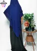 Châles nouveaux en automne Femmes Abaya Hijab (mousseline 3Luyer arrière + 2l Front) Prière Dubaï Turquie Plaine musulmane Treble Khimar Head-Cover Scharps D240426