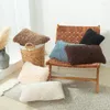 Caixa de luxo de travesseiro decorativo decorativo macio macio de pelúcia capa de peles para o sofá de sala de estar decoração