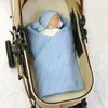 Decken Baby gestrickt geborene Jungen Mädchen Schwaddle Wickelschlafabdeckung für Kinderwagen Bassinet Bettwäsche Säuglingsbett Cellular 100 80 cm