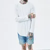 Men's T Shirts Hip Hop Streetwear Hipster Men Clothes Mens Curved Hem Tops Tee Oversize Shirt Clothing Swag O-Neck Tshirt Man