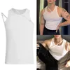 Herentanktops T-shirt Vest Elastische slanke fit onregelmatige riem sexy mouwloze slinger dagelijkse vakantie stijlvolle comfortabele mannetje