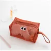 Cosmetische tassen Mesh Tas Cartoon Eyes Make -up grote capaciteit draagbare rits opbergde reisorganisator Kawaii Tote Pouch